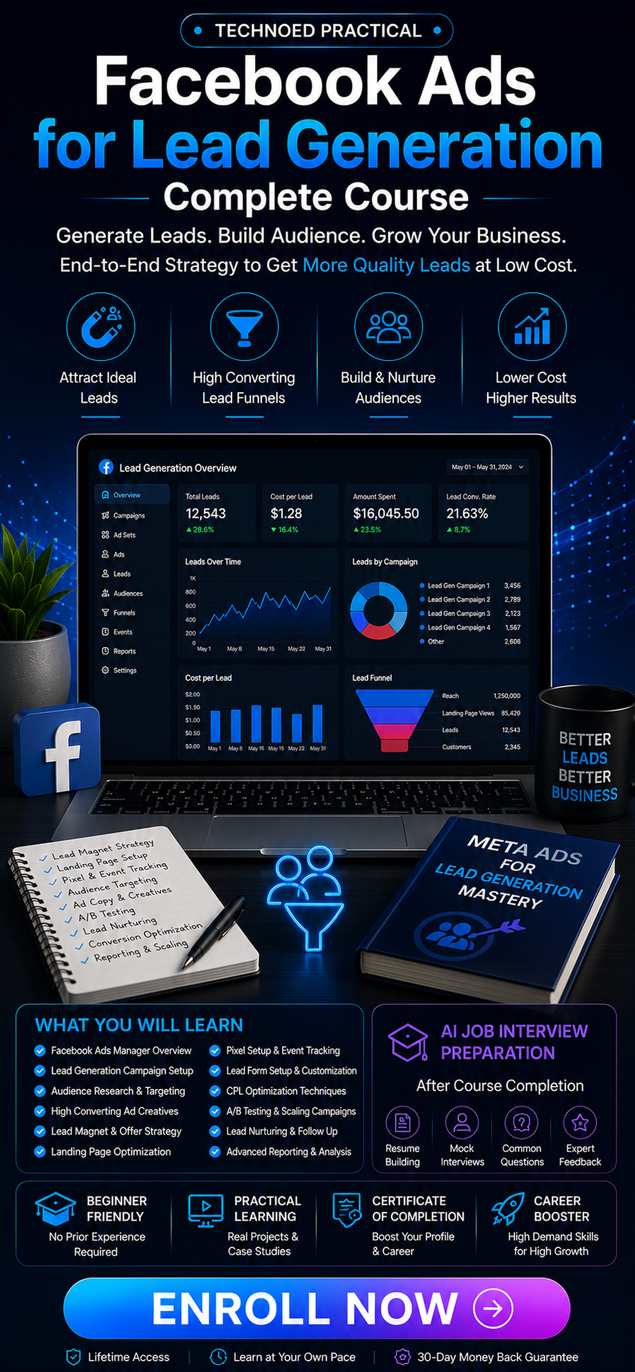 Facebook Ads For Lead Generation Complete Course mobile course banner