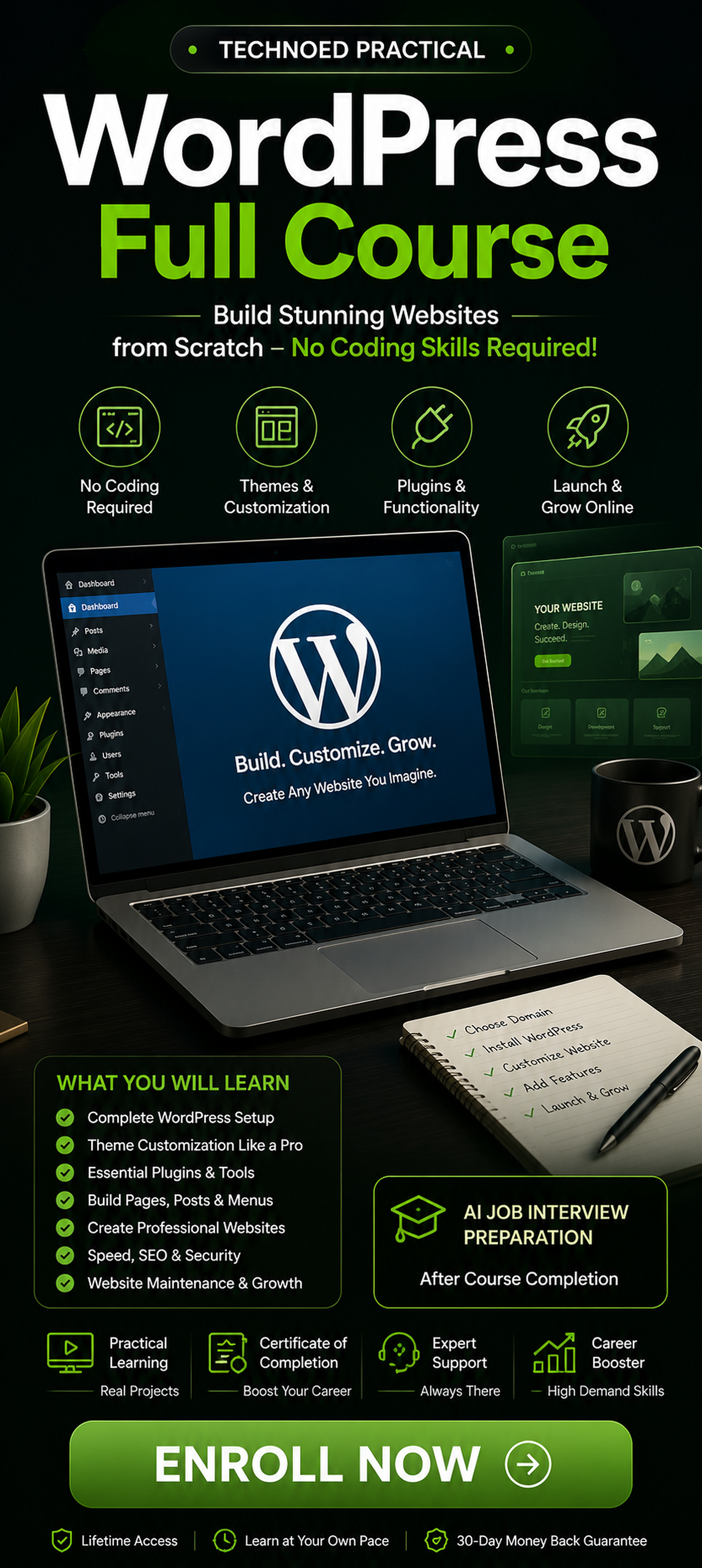 Wordpress Full Course mobile course banner