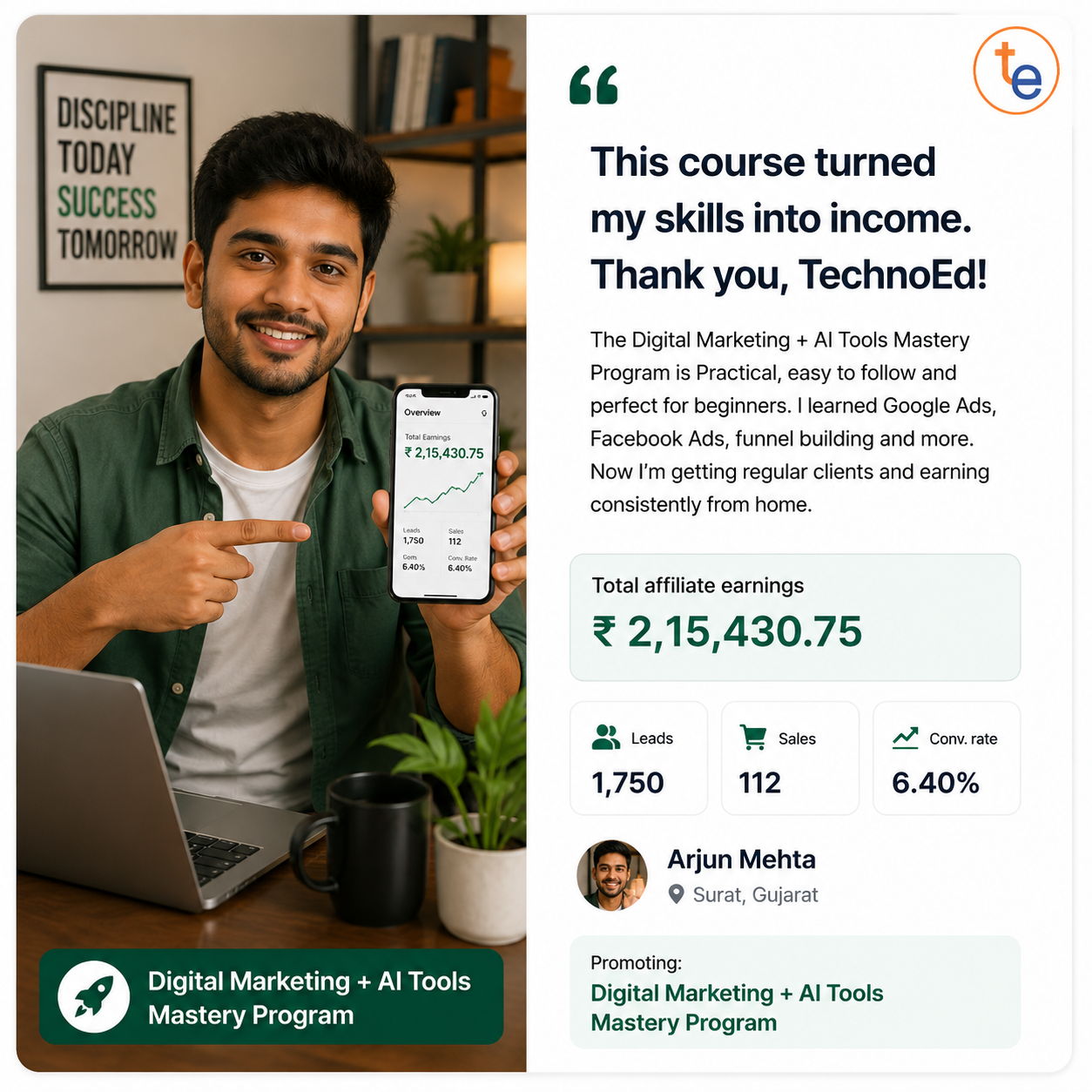 TechnoEd learner testimonial